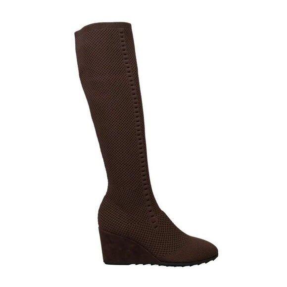 EILEEN FISHER Kasana Tall Wedge Stretch Knit Socks BOOTS 8.5 Chocolate Brown NEW - Picture 4 of 15